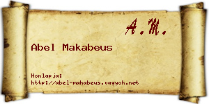 Abel Makabeus névjegykártya